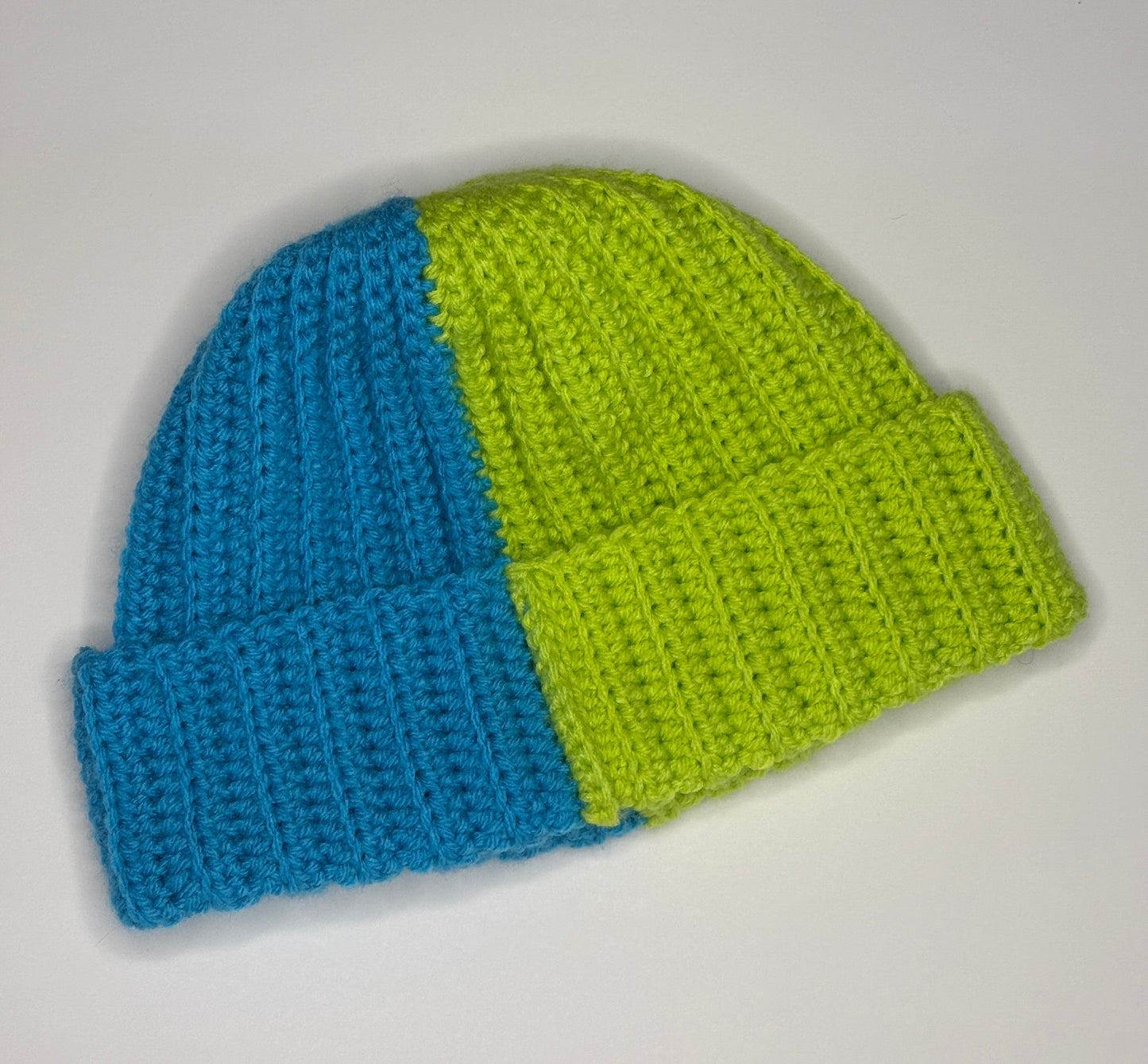 Cyan/Lime Green Double Bun Hat